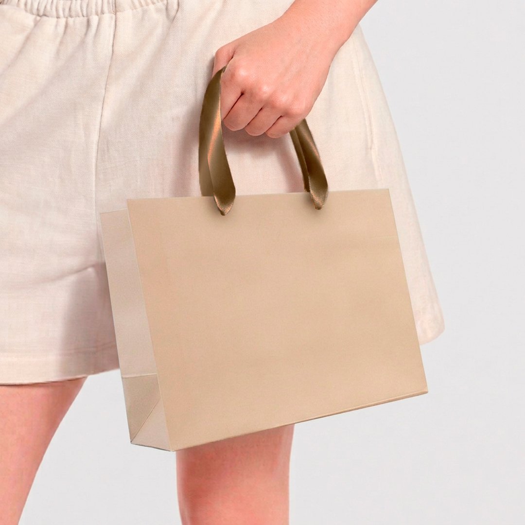 BOLSAS PREMIUM ASA DE CINTA SATINADA Y METÁLICA